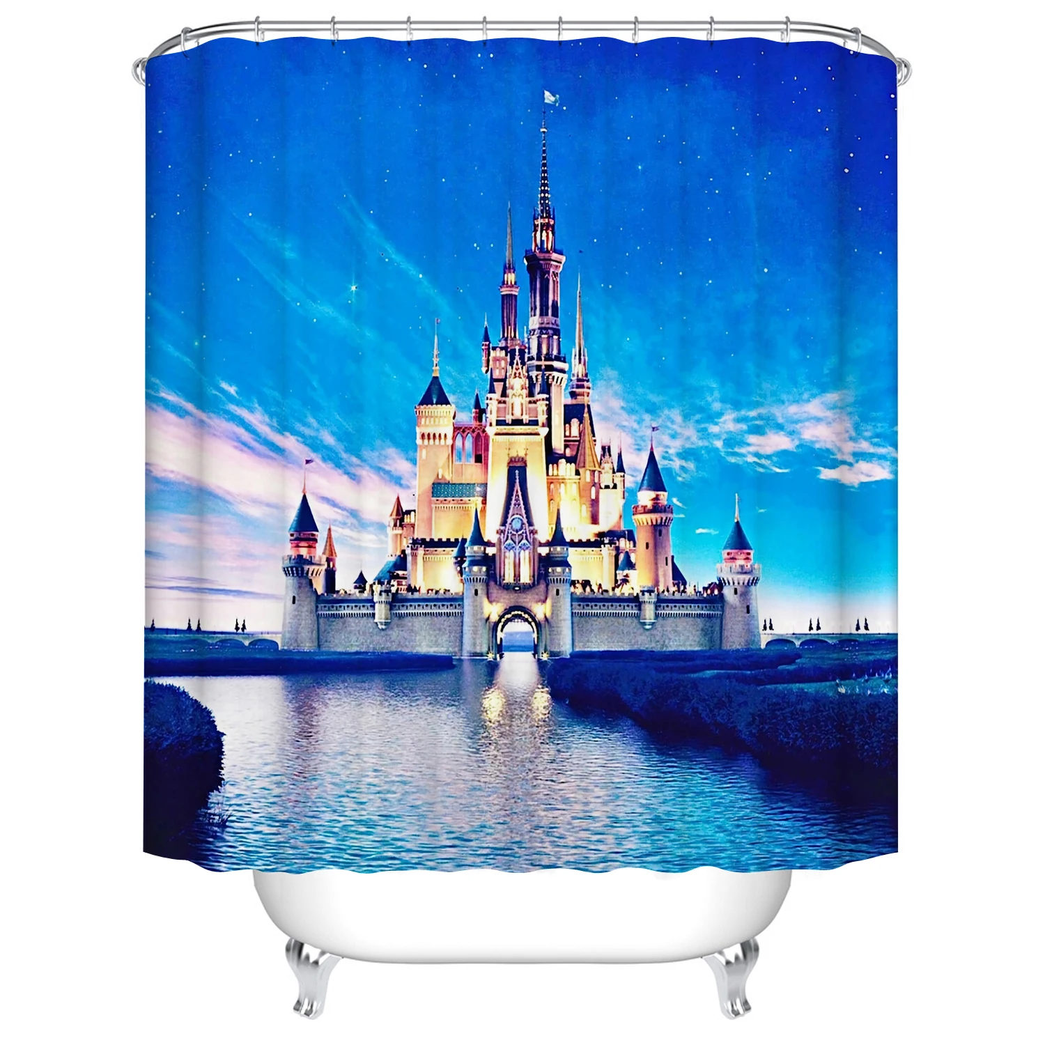 Мультфильм Животные Фламинго собака Кровавый отпечаток руки Ванна Душ Шторы