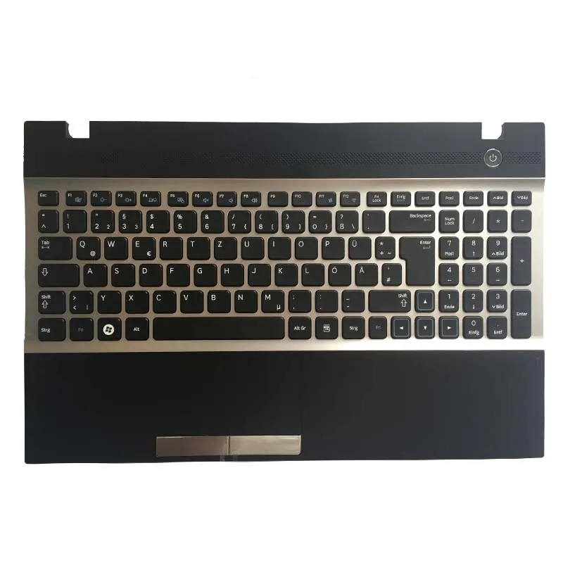 Новая немецкая клавиатура для samsung NP300V5A NP305V5A 305V5A 300V5A ноутбука с серебристой рамой