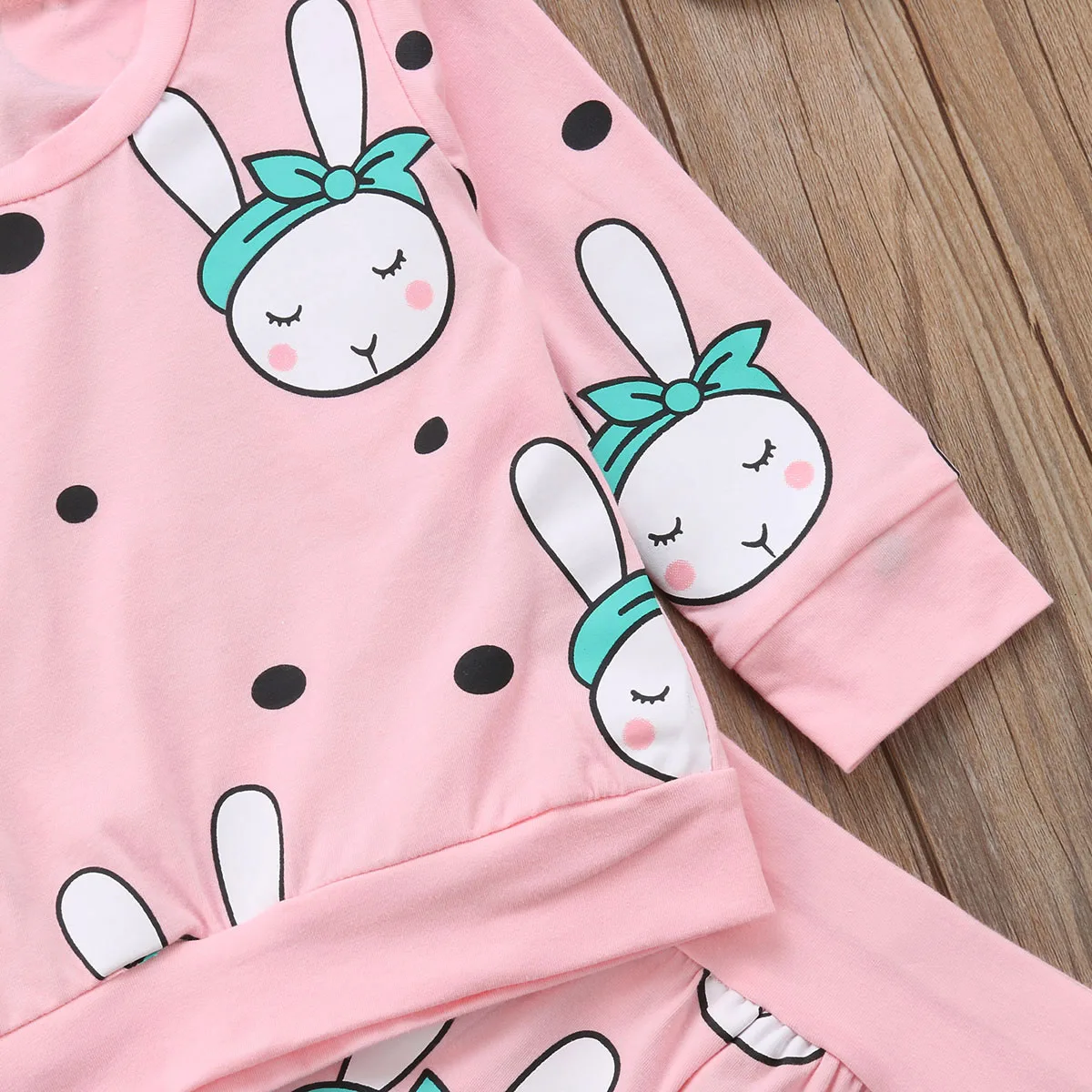 Newborn Baby Girl Rabbit Top T-shirt +Pants+Headband Clothes 3Pcs Outfits Set Lovely Girls 0-2 Years | Детская одежда и обувь