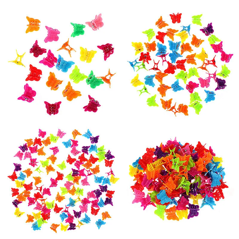 

10/20/100PCS New Cute Mixed Color Butterfly Hair Clips Claw Barrettes Mini Clamps Jaw Hairpin Headdress Hair Accessories