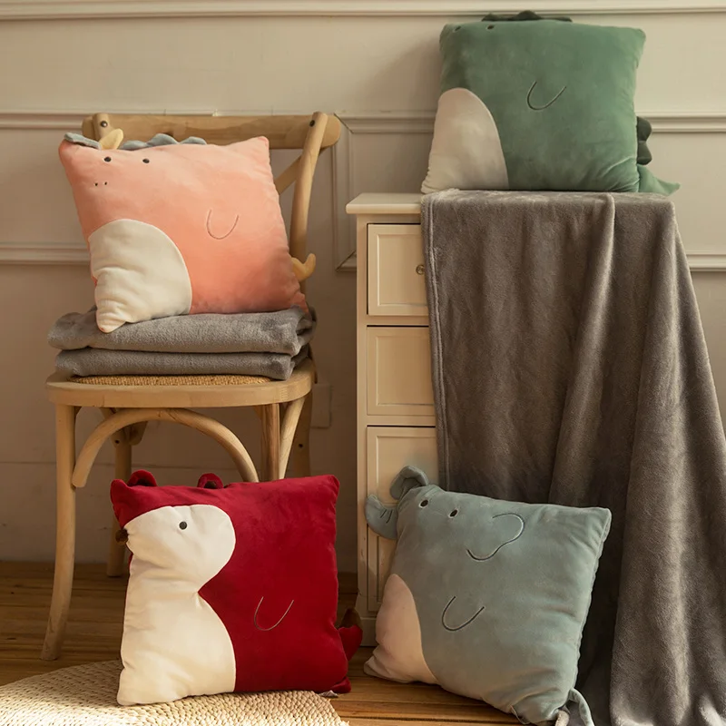 35cm Cushion Blanket square Dinosaur Pig Pillow With Bedroom sofa chair cushion sleeping pillow home decoration birthday | Дом и сад