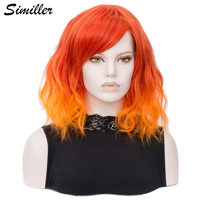 Короткие женские синтетические парики Similler с челкой термостойкий короткий парик