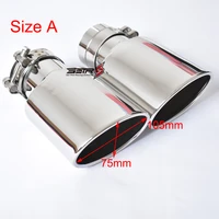 1 pc car accessories outlet 105 mm oval stainless steel universal exhaust tip muffler pipe for reiz carola