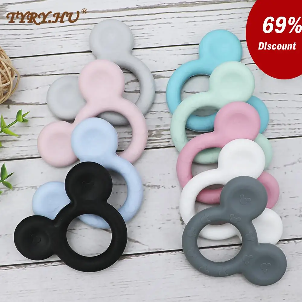 TYRY.HU-mordedor de silicona para beb&eacute;, producto de dentici&oacute;n de Mickey Wapiti, Tortuga, accesorios para cadenas de chupete sin BPA, 1 unidad-0
