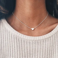 romantic fashion heart necklace simple clavicle chain love promise girl jewelry dating accessories valentines day gift