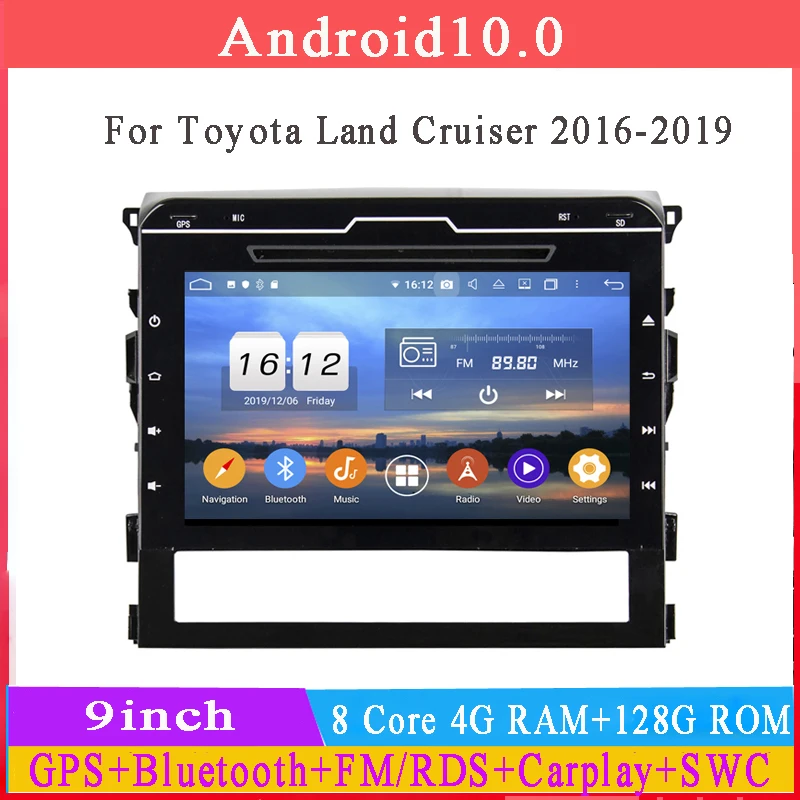 

Автомобильный мультимедийный плеер на android 10 для toyota Land Cruiser LC76 2016 2018 2019, автомобильное радио, стерео, gps-навигация, головное устройство для ...