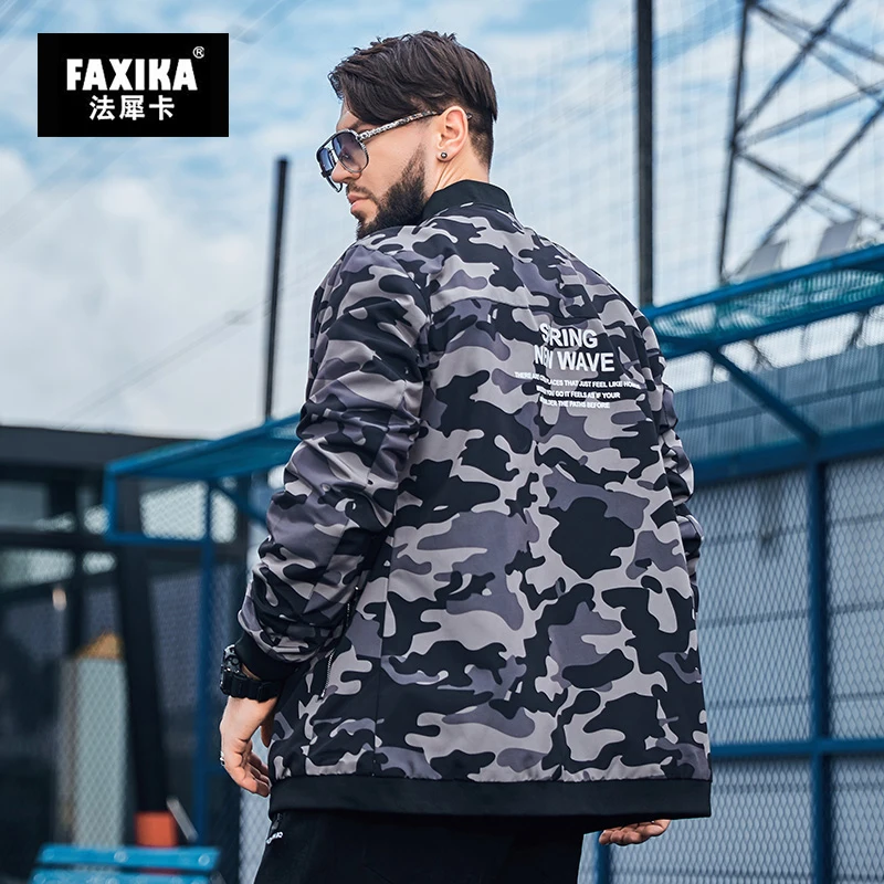 FAXIKA большой размер ярдов мужская одежда камуфляжная куртка Красивый tide