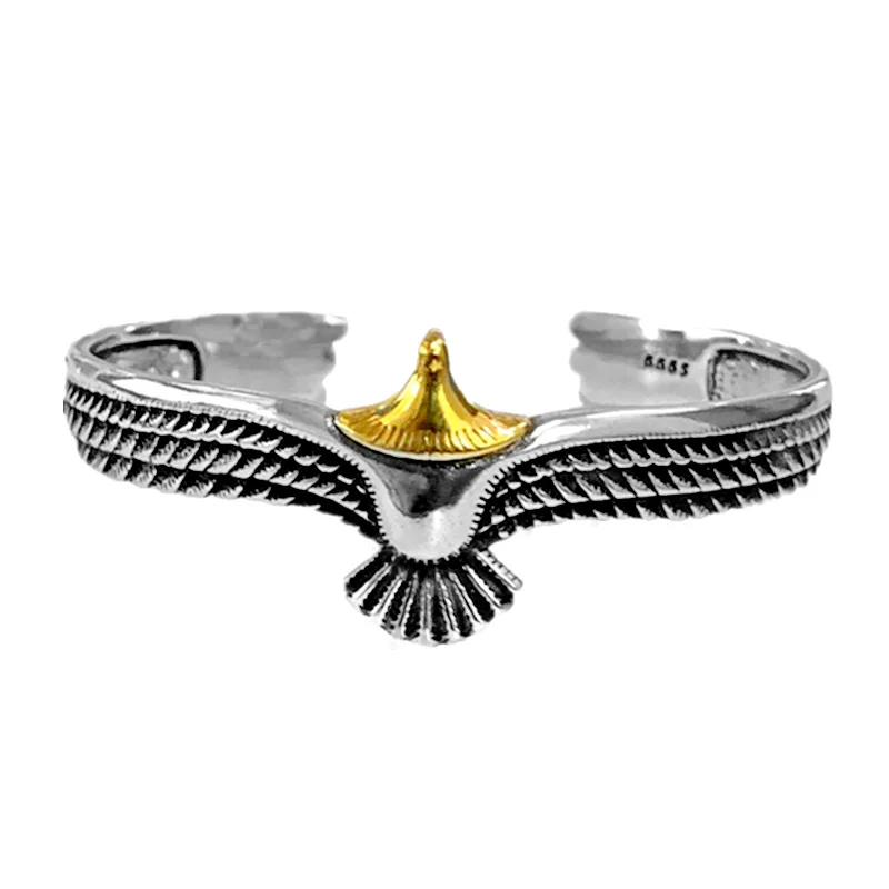 Винтажный дизайнерский браслет Viking Eagle амулеты с животным орлом манжета открытое