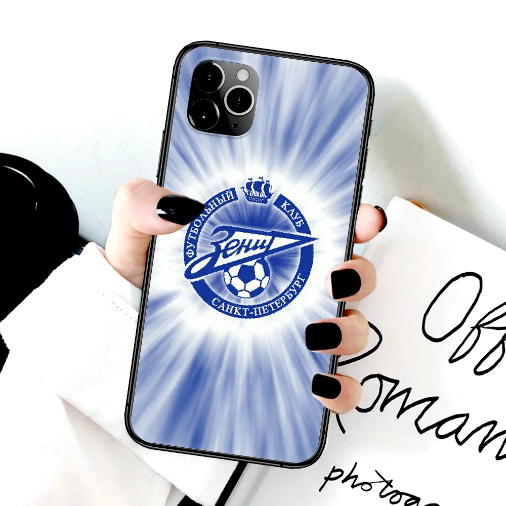 

Soccer Zenit Soccer Club Phone Case For Iphone 4 4s 5 5S SE 5C 6 6S 7 8 Plus X XS XR 11 12 Mini Pro Max 2020 black Prime