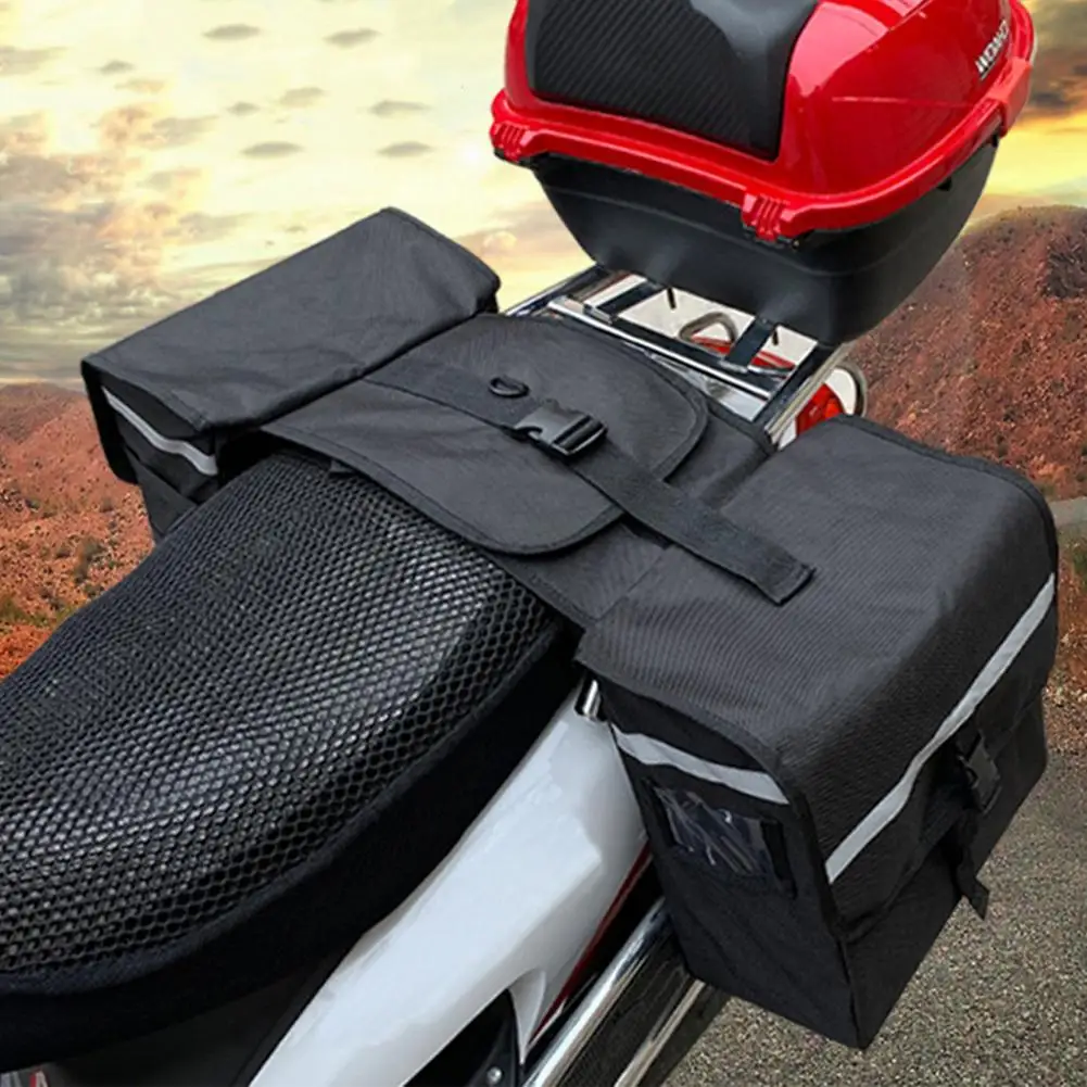

Motorcycle Saddle Bag MTB Road BikeTail Bag Polyester 25L Large Capacity Motorbike Rear Pannier Packbag Electric Car Frame Bag