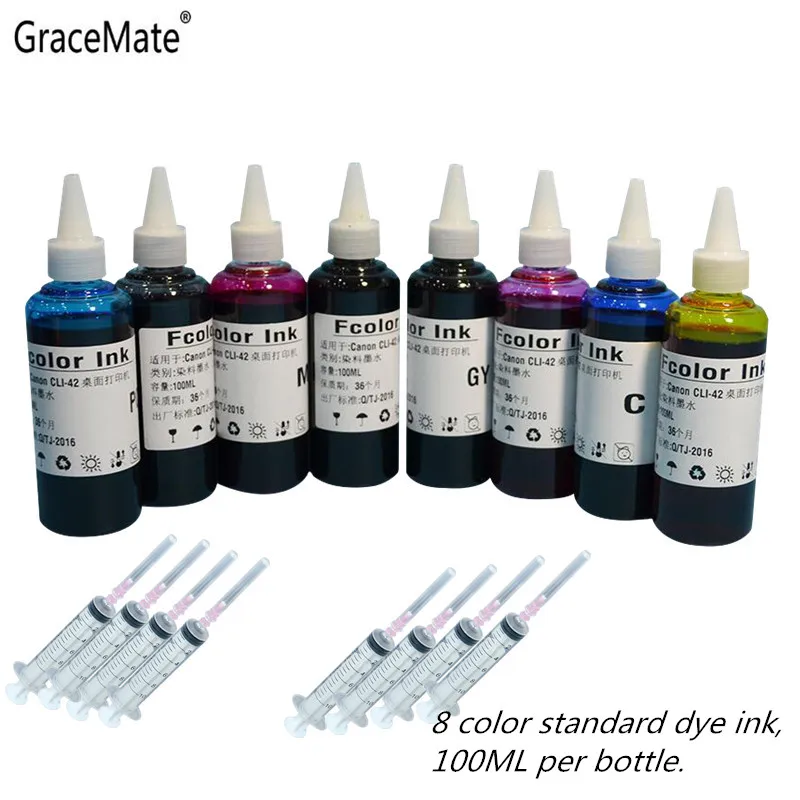 1 Набор пустых пополняемых картриджей с чернилами cli 42 + набор 8 цветных чернил для