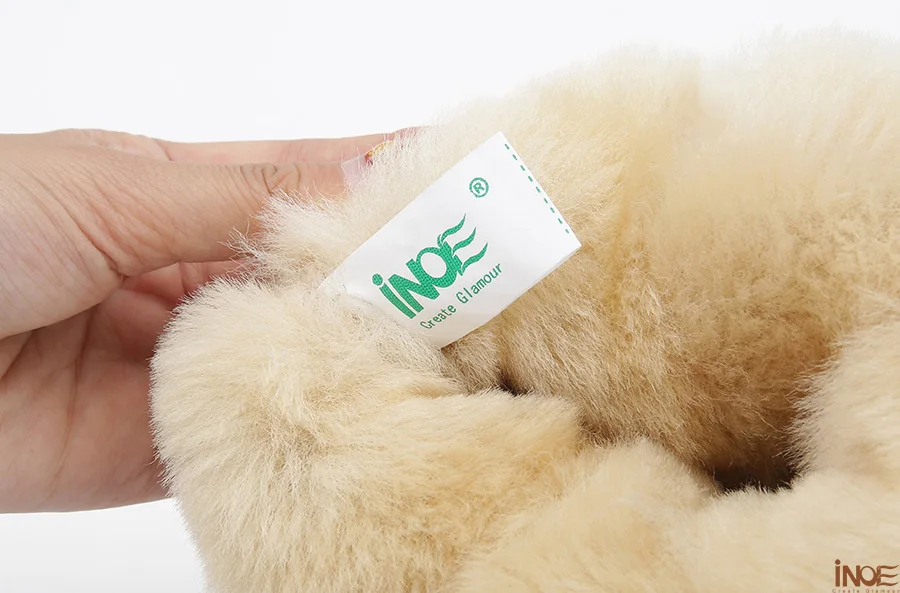 INOE модные женские короткие зимние ботинки из коровьей замши с натуральным лисьим мехом женские зимние ботильоны Теплая обувь на плоской подошве нескользящие полуботинки с искусственной подкладкой черный, коричневый