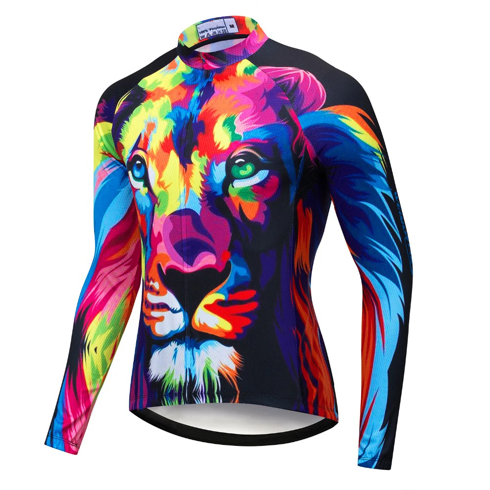 

2022 Thin&Fleece Autumn&Winter Men's Long Cycling Jersey Men's MTB Bike Shirt Bicycle Clothing Maillot Ciclismo Hombre Lion