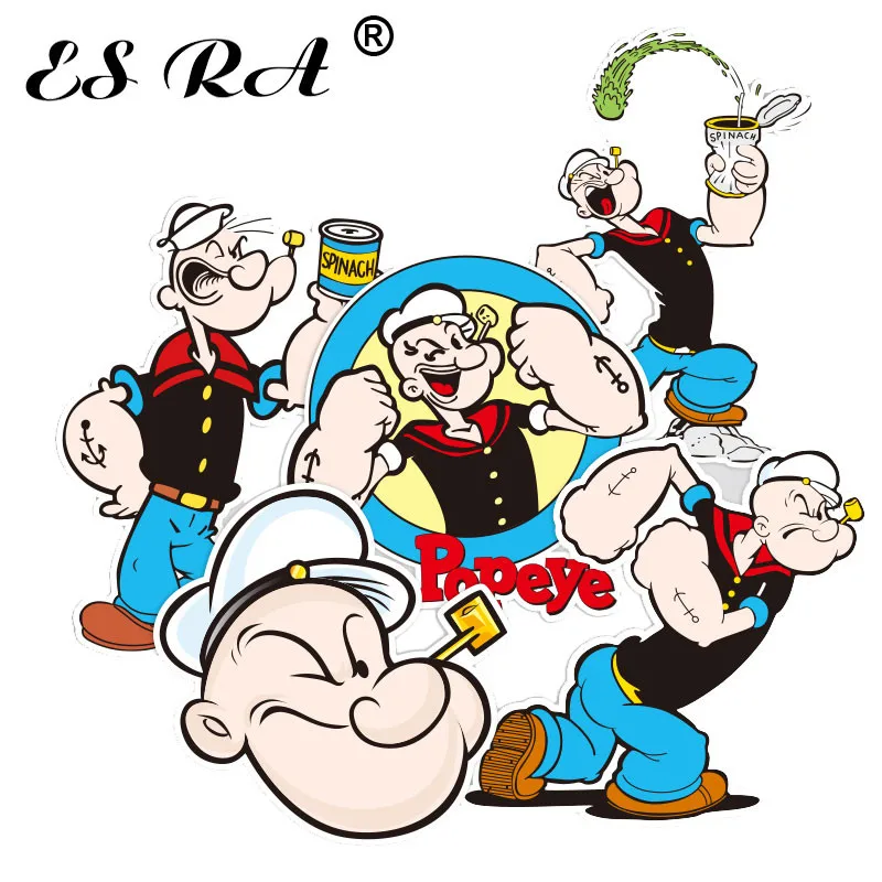 5 шт./компл. Детские Мультяшные наклейки Popeye Sailor Водонепроницаемый ПВХ для Lugguage