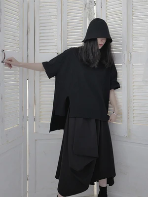 Футболка с короткими летними рукавами Женская необычная хлопковая рубашка