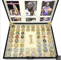 high end fans memorabilia series basketball championship annual ring golden yellow cubic zirconia paved into retro commemorative