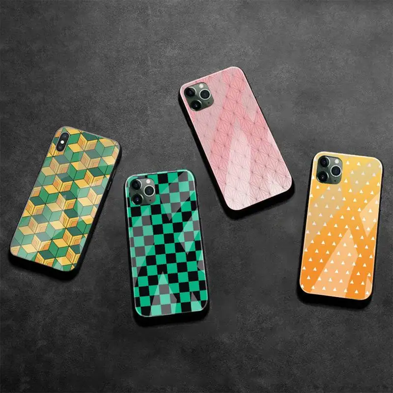 

D-Demon Slayer haori Kimetsu No Yaiba Phone Case Tempered Glass For iPhone 13 12 Mini 11 Pro XR XS MAX 8 X 7 Plus SE 2020 cover