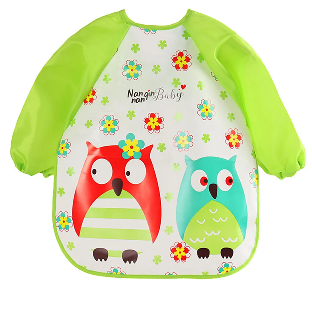 

Children Girls Baby Long Sleeve Kids Bib Boy Animal Pattern Toddler Infants Waterproof Eating Feeding Burp Cloths