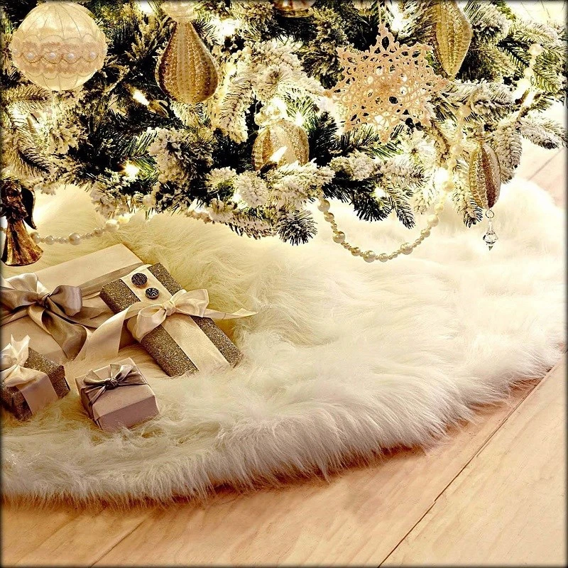 3 Styles Plush Christmas Tree Skirt Fur Carpet Merry Decoration for Home Natal Skirts New Year Navidad | Дом и сад
