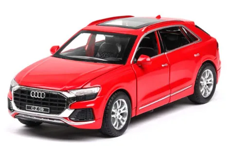 Красный Высокая имитация 1:32 Audi Q8 со звуком светильник Вытяните назад игрушечный автомобиль модель игрушки для детей Подарки - Цвет: Красный