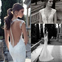 2016 new designers white brand lace mermaid wedding dresses with ruffles train sweetheart sexy bridal gown dress vestidos