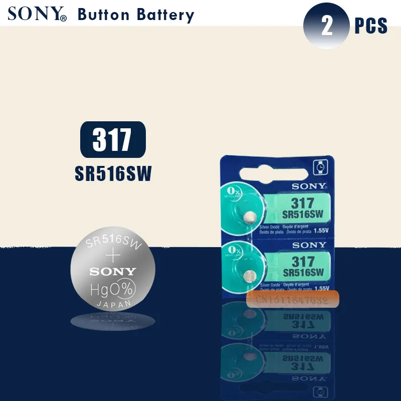 2 шт. Sony 100% оригинал 317 SR516SW SR516 1 55 в таблетка из оксида серебра сделано Японии
