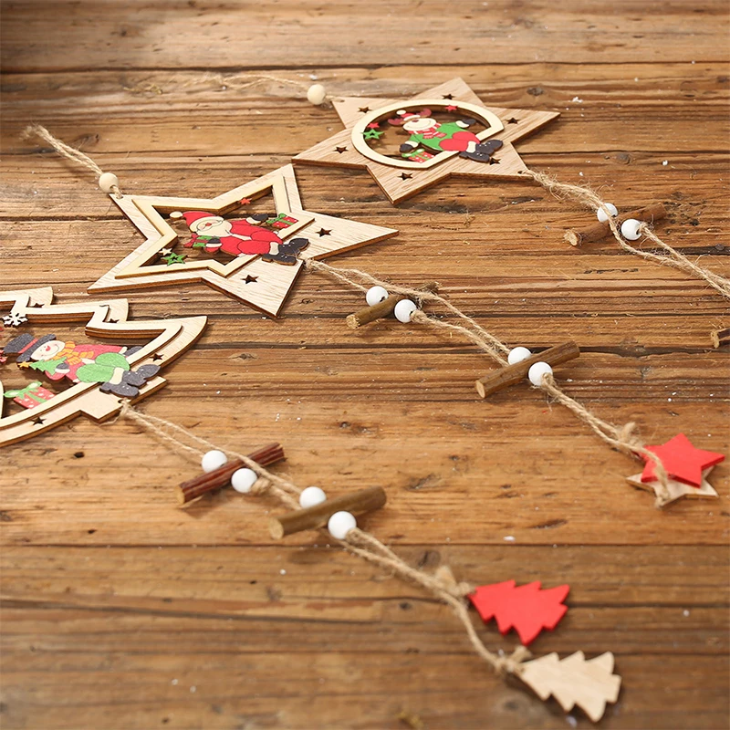Рождественская елка пожилых лося деревянные украшения/деревянная пятиконечная
