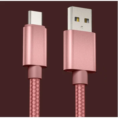 1 м 2 м 3 м usb type-C Дата-кабель для быстрой передачи данных зарядки передачи данных для huawei P10/P20/P30 Xiaomi Honor мобильные телефоны нейлоновые цифровые кабели - Цвет: Rose Gold Type-C