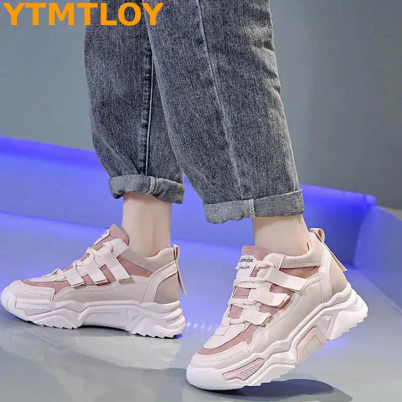 2020 женская обувь Весенняя повседневная с толстыми подошвами Модная на высоком