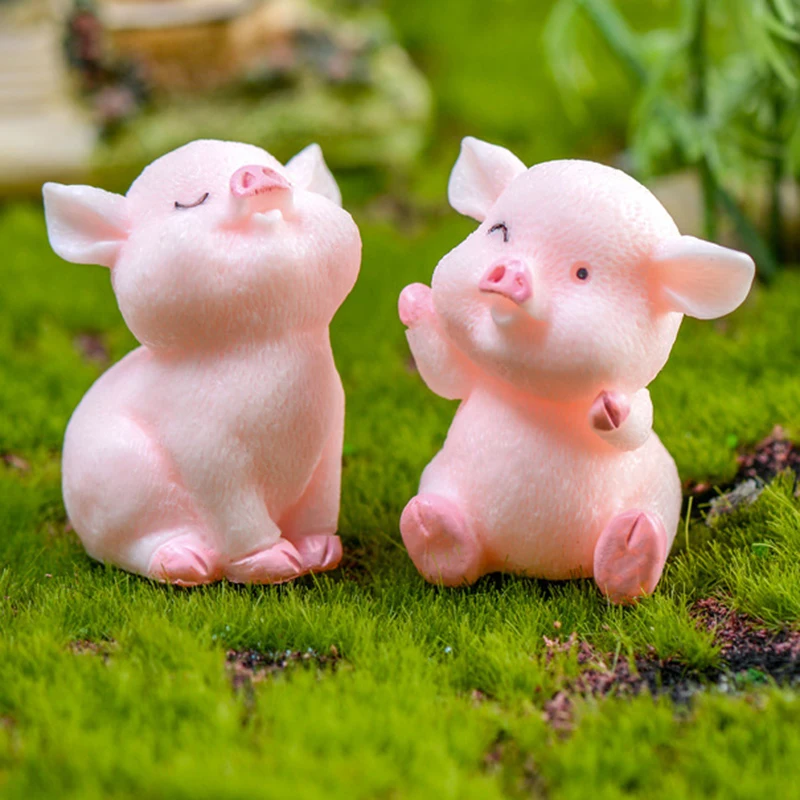 Миниатюрные милые фигурки в виде Свинки садовые сказочный домик украшение для
