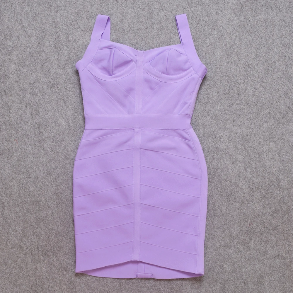 new fashion summer purple violet strap v neck sexy women bodycon mini hl bandage dresses