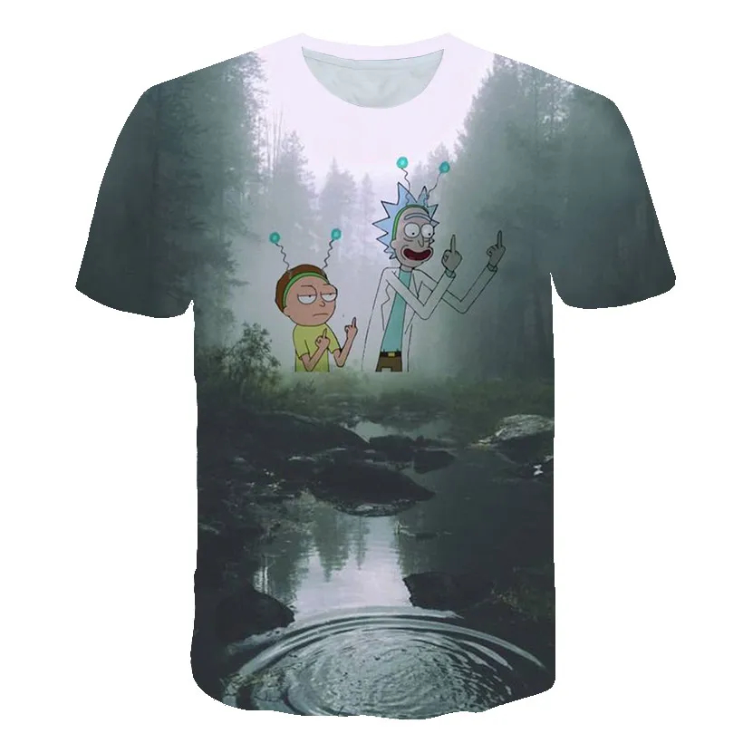 2019 camiseta de marca moda verano dibujos анимиды Рик и Морти 3d imppresión hombres/mujeres хип хоп camiseta|Мужские