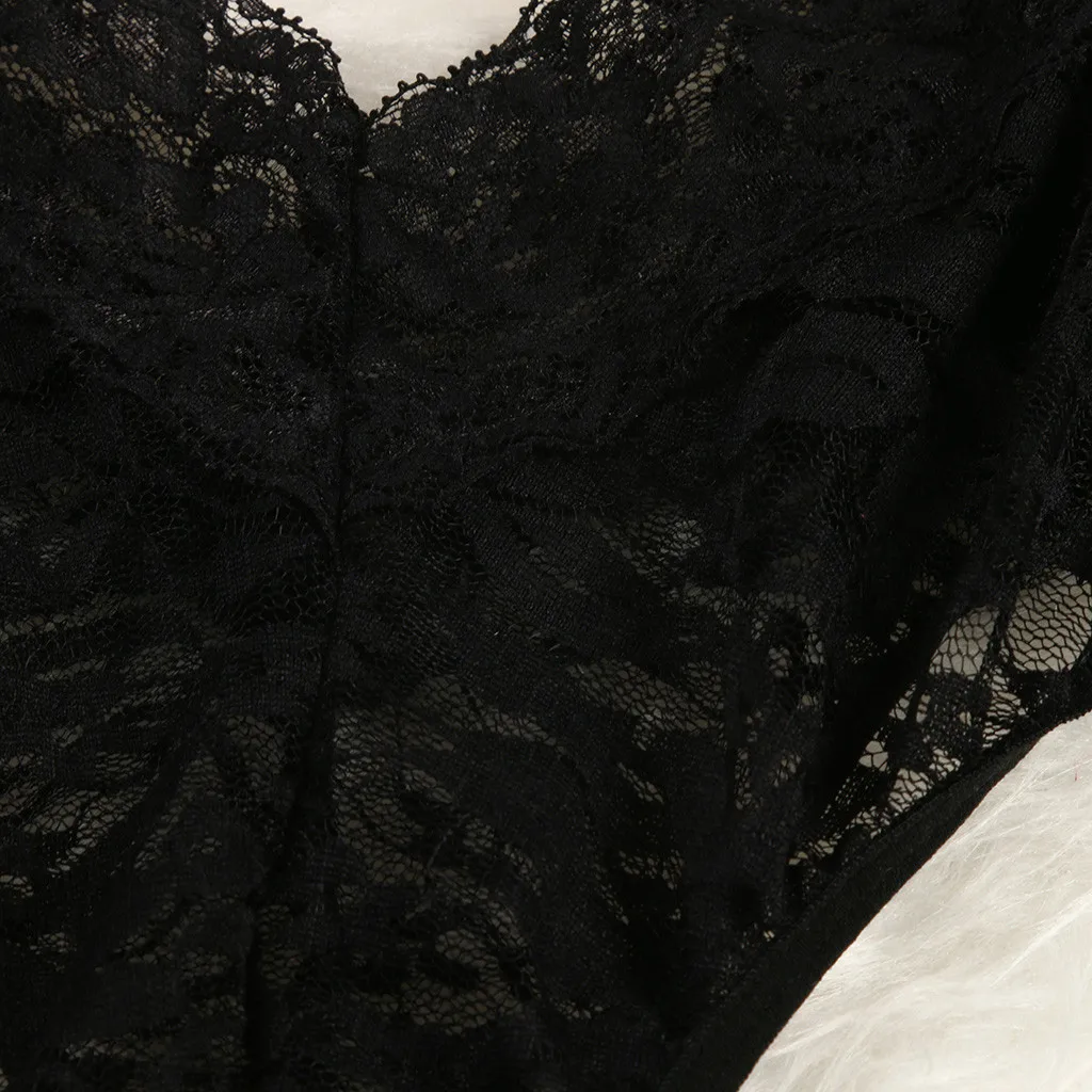 

Women's Solid Teddies Bodysuits Lace Hollow Openwork Sexy Lingerie Perspective One-piece Erotic Lingerie Hot Lingerie New