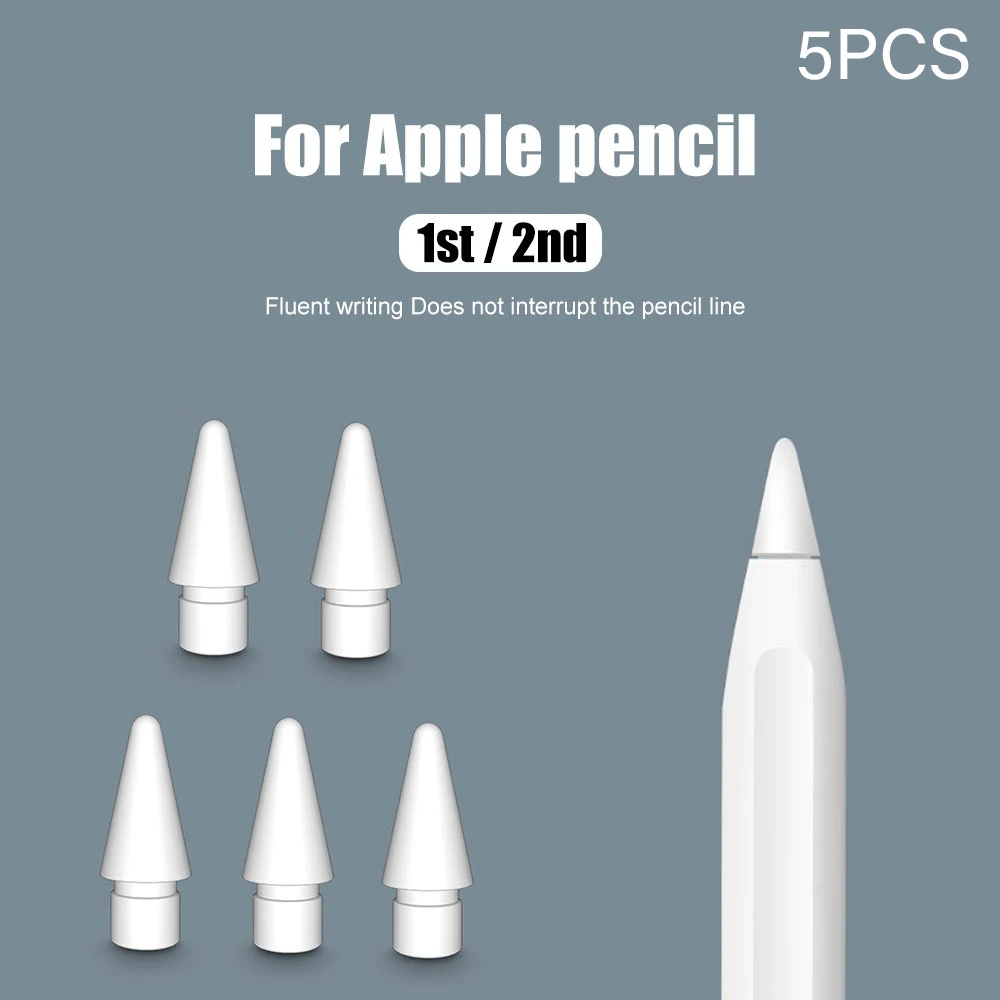 

5PCS Original-Apple Pencil Tip Replacement For-Apple Pencil 1st 2nd Generation For-Apple Pencil 1 2 Tip Nib Spare Replace