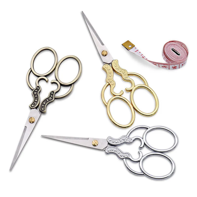 

Handmade DIY Sewing Supplies Stainless Steel Embroidery Scissors Cross Stitch Scissors Yarn Golden Vintage Sewing Small Scissors