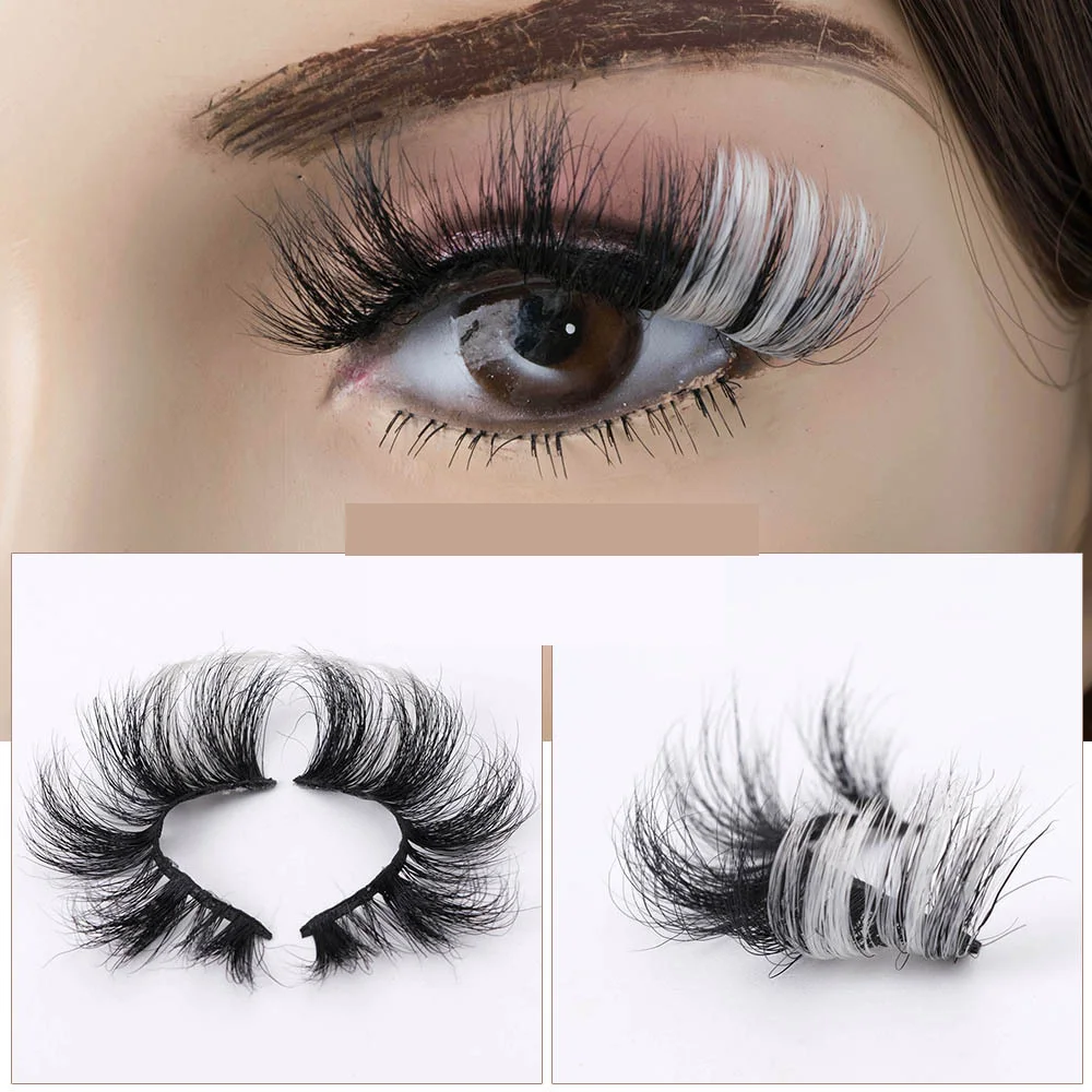 

Новые 25 мм Цветные накладные ресницы Омбре натуральные Длинные цветные яркие ресницы драматический макияж Накладные ресницы вечерние ресн...