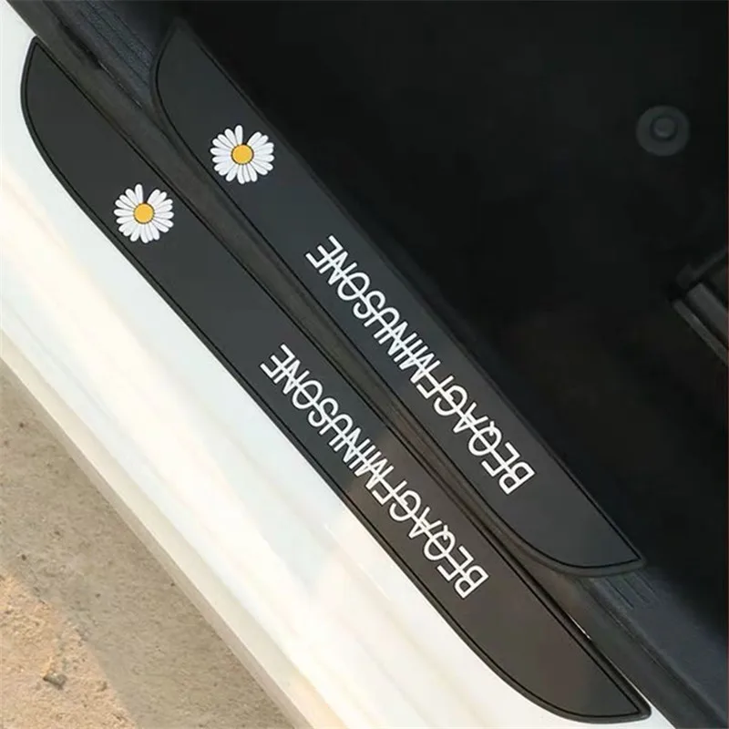 

4pcs Anti-stepping Stickers Threshold Strips Car Pedal Protection Sticker Decorative Cute Car Door Side Scratch prevention Y299
