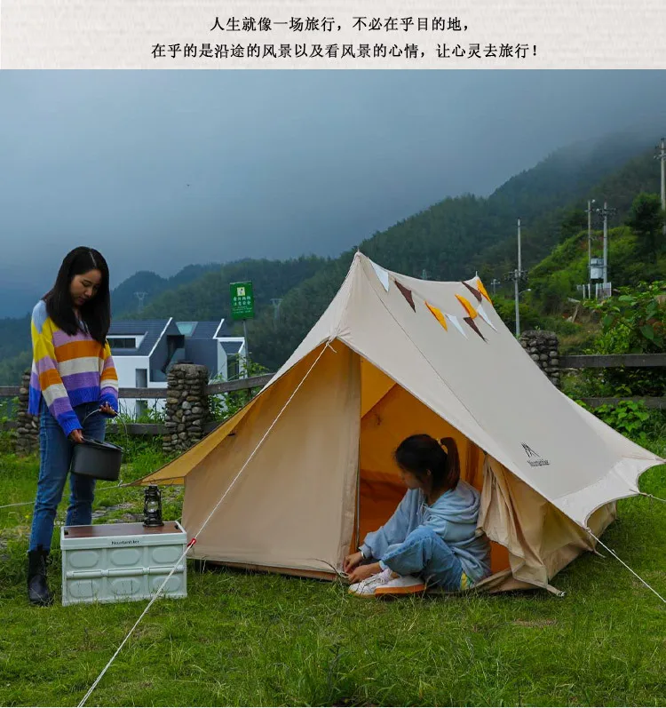Уличная хлопковая хижина палатка с двумя дверцами большая портативная дорожная