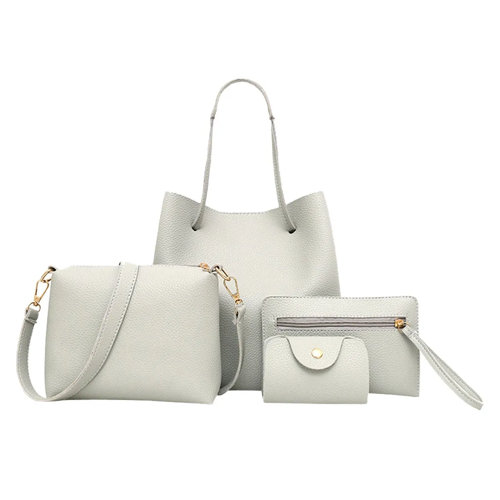 

4pcs Bag Ladies Leather shoulder bag strap zipper handbags large bags for women 2020 Elegant Ladies handbags set 4pcs convenient