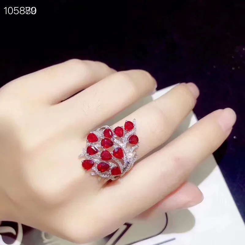 

New Arrival Natural And Real Ruby ring Free shipping ruby 925 sterling silver Fine handworked jewelry Finger rings Gem