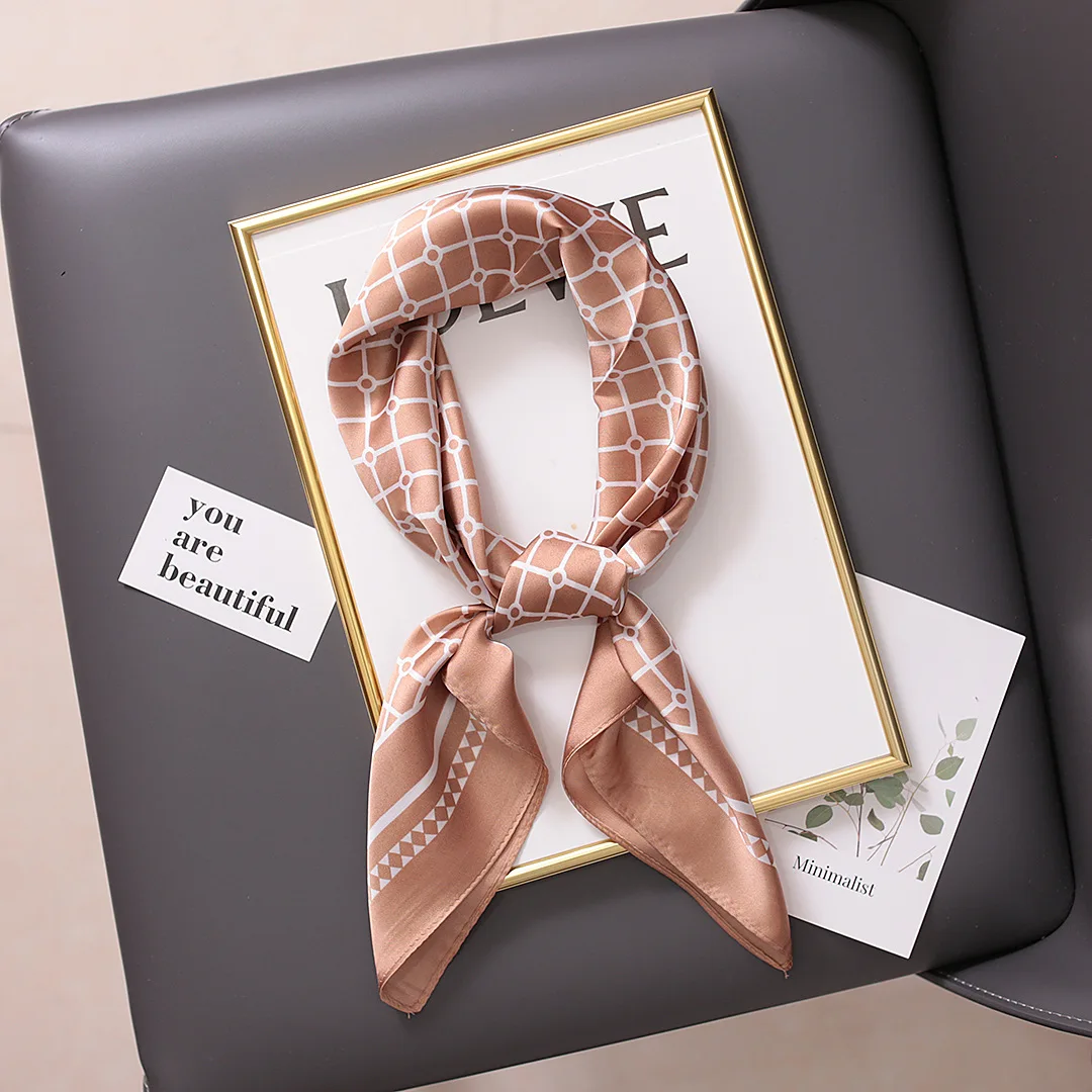 

Summer Silk Scarves Women 70*70cm Small Neck Scarfs Office Lady Hair Band Hand Kerchief Female Bandana Shawl Ladies Shawls Wrap