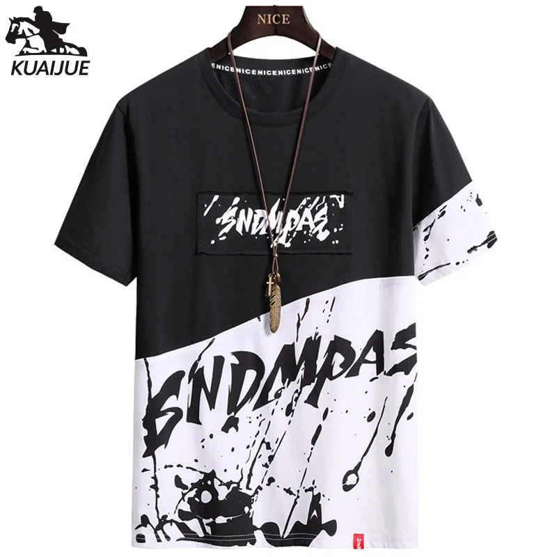 

t-shirt men M-6XL 7XL 8XL 9XL t-shirt Mens Summer new elastic force Men t-shirts stitching Men's casual Short sleeve t-shirt A52