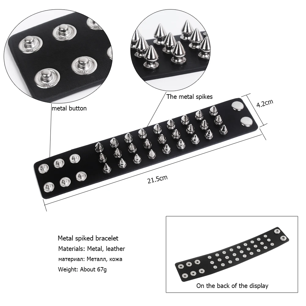 Панк Черная кожа браслеты для щиколоток женщин мужчин из сплава серебряного