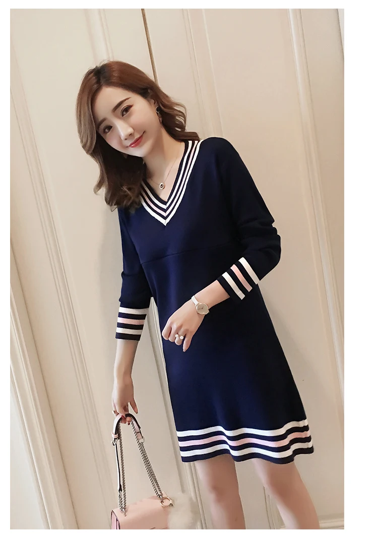 Весенние эластичные вязаные розовые платья для будущих и кормящих мам Одежда