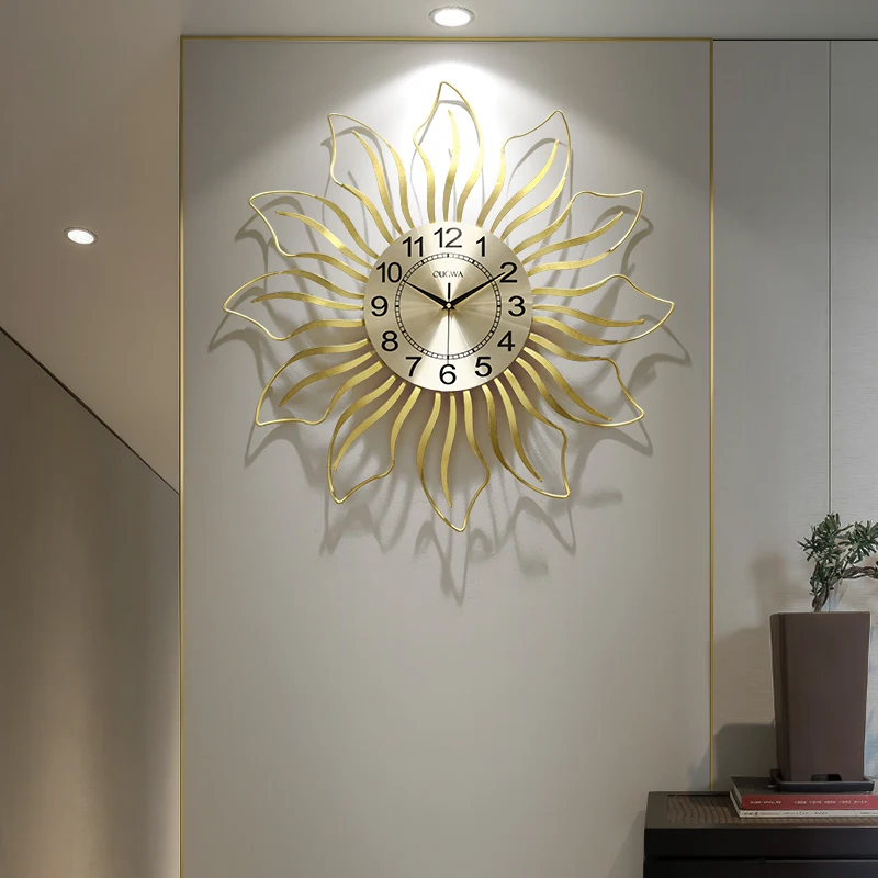 

Большие настенные часы в скандинавском стиле, металлические современные дизайнерские украшения для дома, гостиной, аксессуары для украшен...