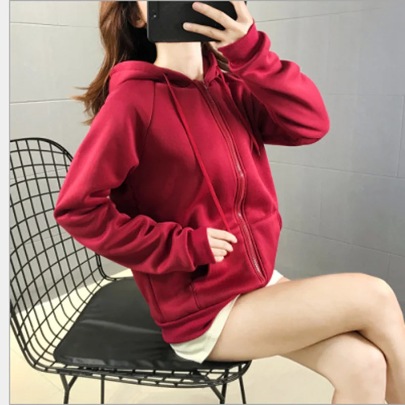 

Plush padded hooded hoodie women 2021 fall/winter warm loose loose casual slimming cardigan sports women's jacket hoodie