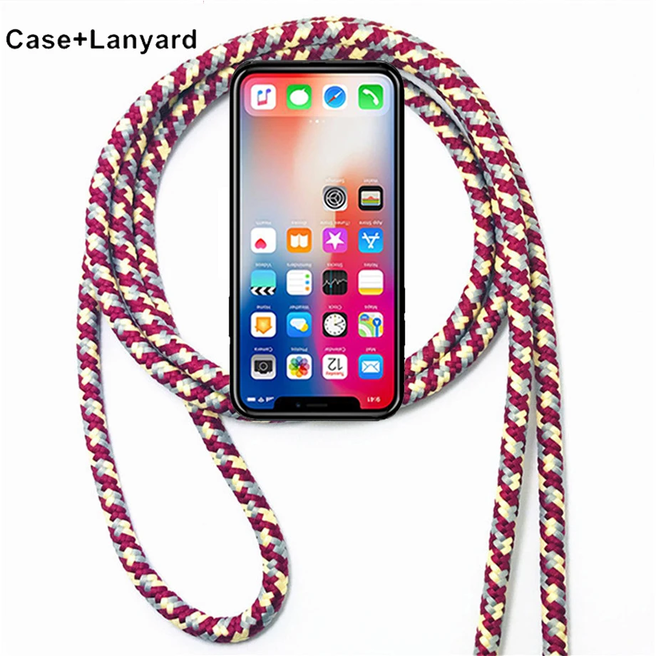 Strap Cord Chain Lanyard Mobile Phone Case for LG K61 Q60 Q70 C40 K30 K20 G7 ThinQ Plus Class Zero X2 2019 X Cam Mach Fast