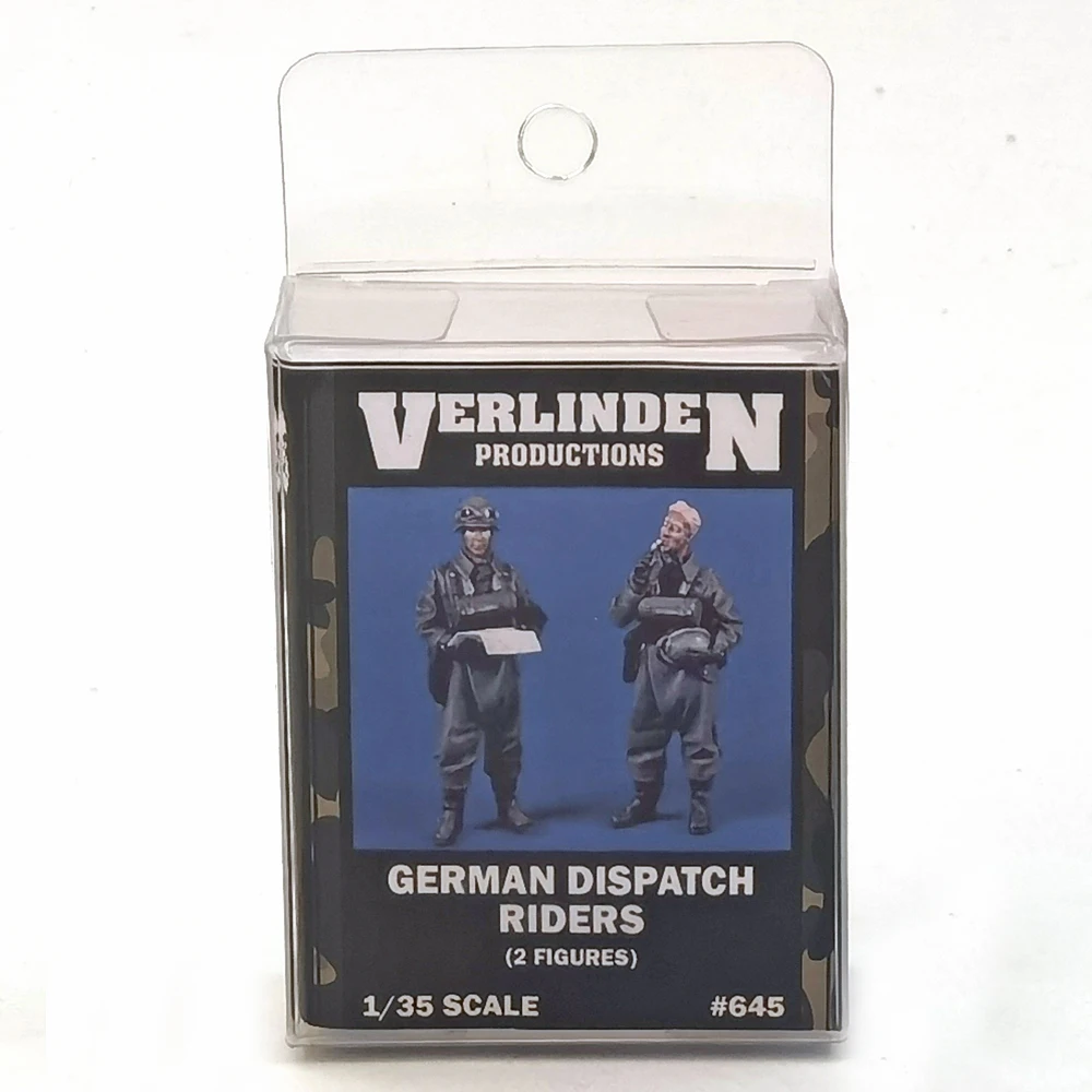 

1/35 WWII German Despatch Riders (2 Figures Military Messengers) VERLINDEN #645 Resin Kits Unassembled Uncolored