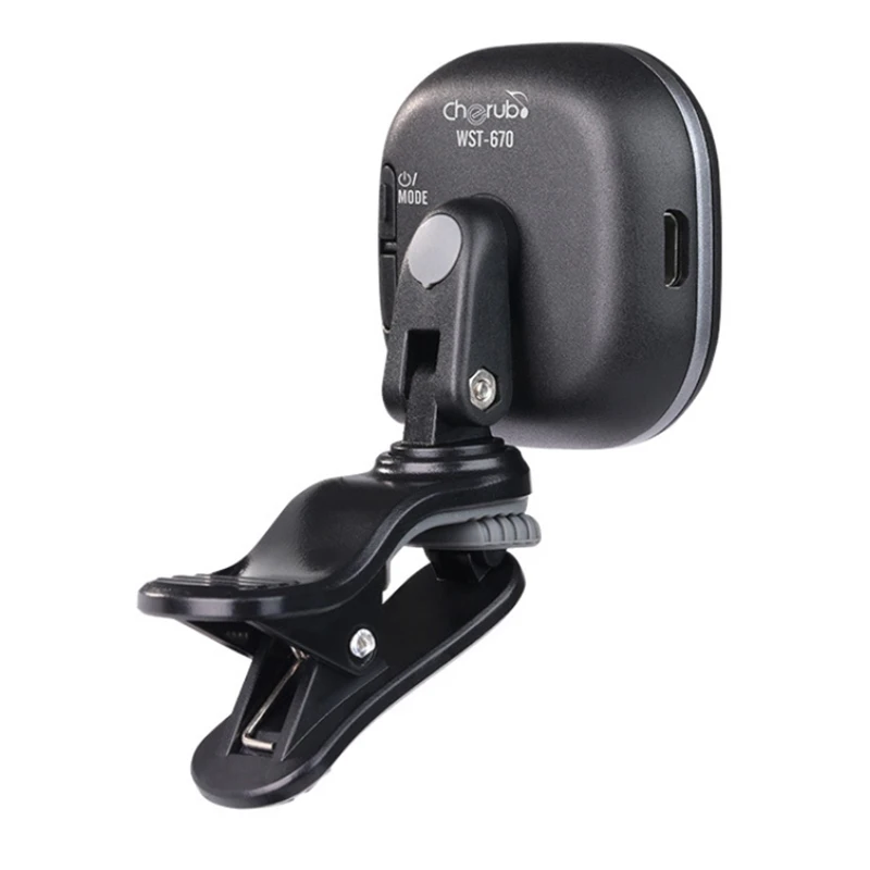 cherub wst 670 elektrische gitarre tuner pedal clip auf mini lcd display usb tuner wiederaufladbare chromatische gitarre violine zubehör free glo