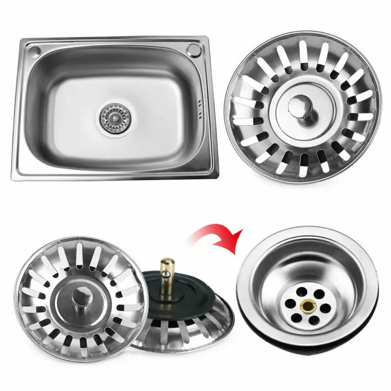 

5PC Stainless Steel Kitchen Sink Strainer Stopper Waste Plug Sink Filter Filtre Lavabo Bathroom Hair Catcher Bathtub Accessories